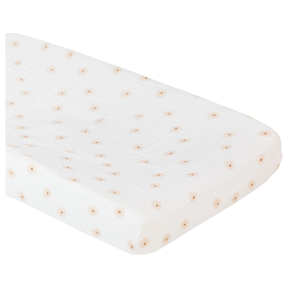 Lulujo - Muslin Change Pad Cover 80 x 40 cm - Daisies