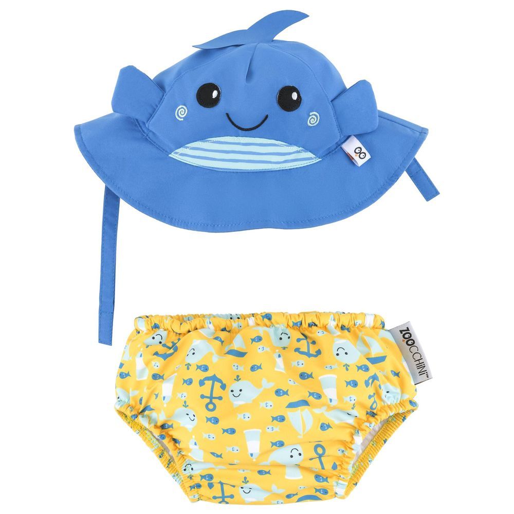 Zoocchini - Baby Swim Diaper & Hat Set - Whale