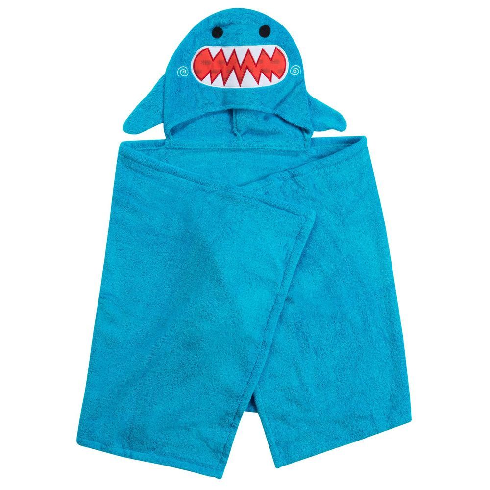 Zoocchini - Hooded Towel - Sherman the Shark - Blue