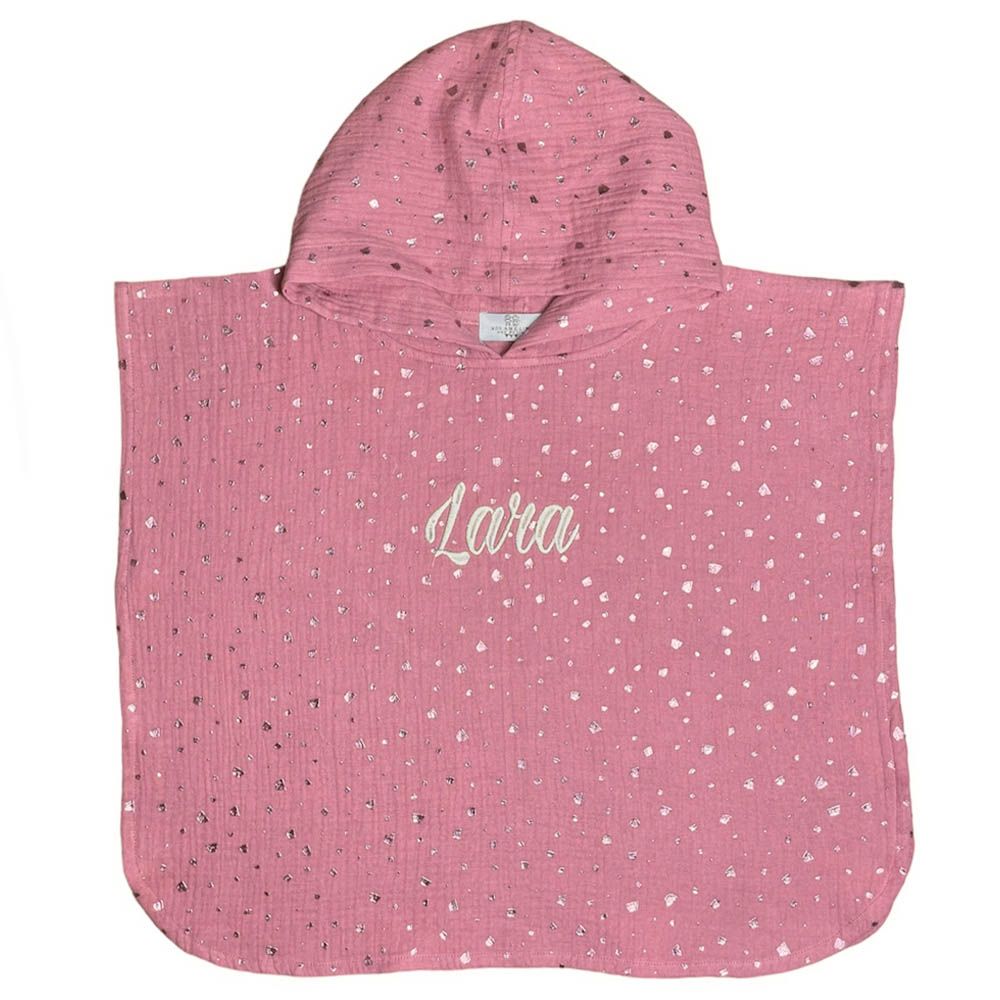 Mon.Amelissa - Hooded Poncho - Dark Pink Flakes