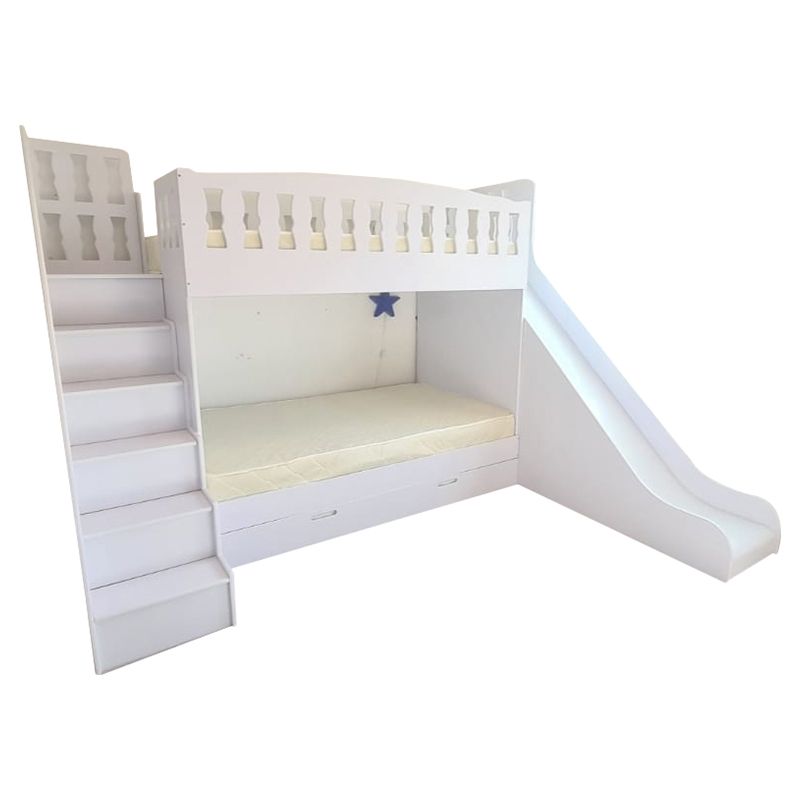 Moon Kids - Bunk Bed with Steps, Slide & Trundle