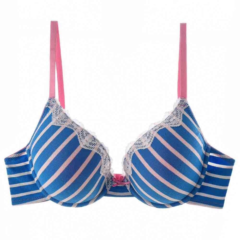 Lacy Dreams - Casual Lace Bra - Blue Stripes