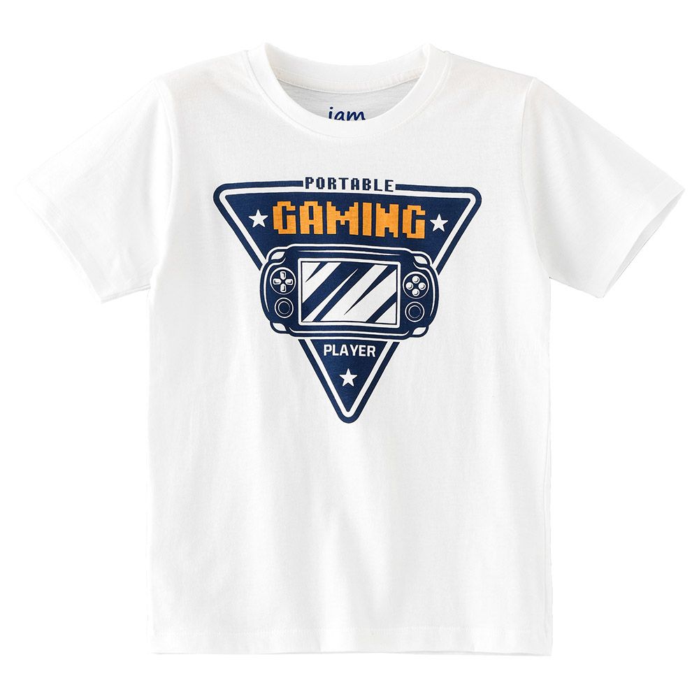 Jam - Boys Basic Round Neck Graphic T-Shirt - White