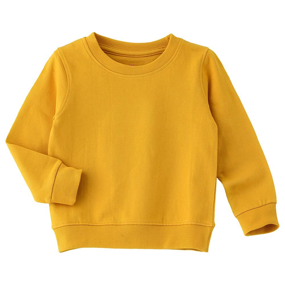 Jelliene - Girls Basic Round Neck Sweat Top - Mustard Yellow