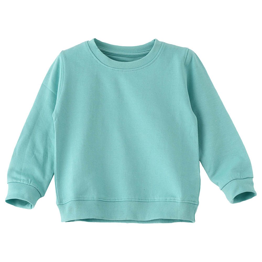 Jelliene - Girls Basic Round Neck Sweat Top - Light Blue