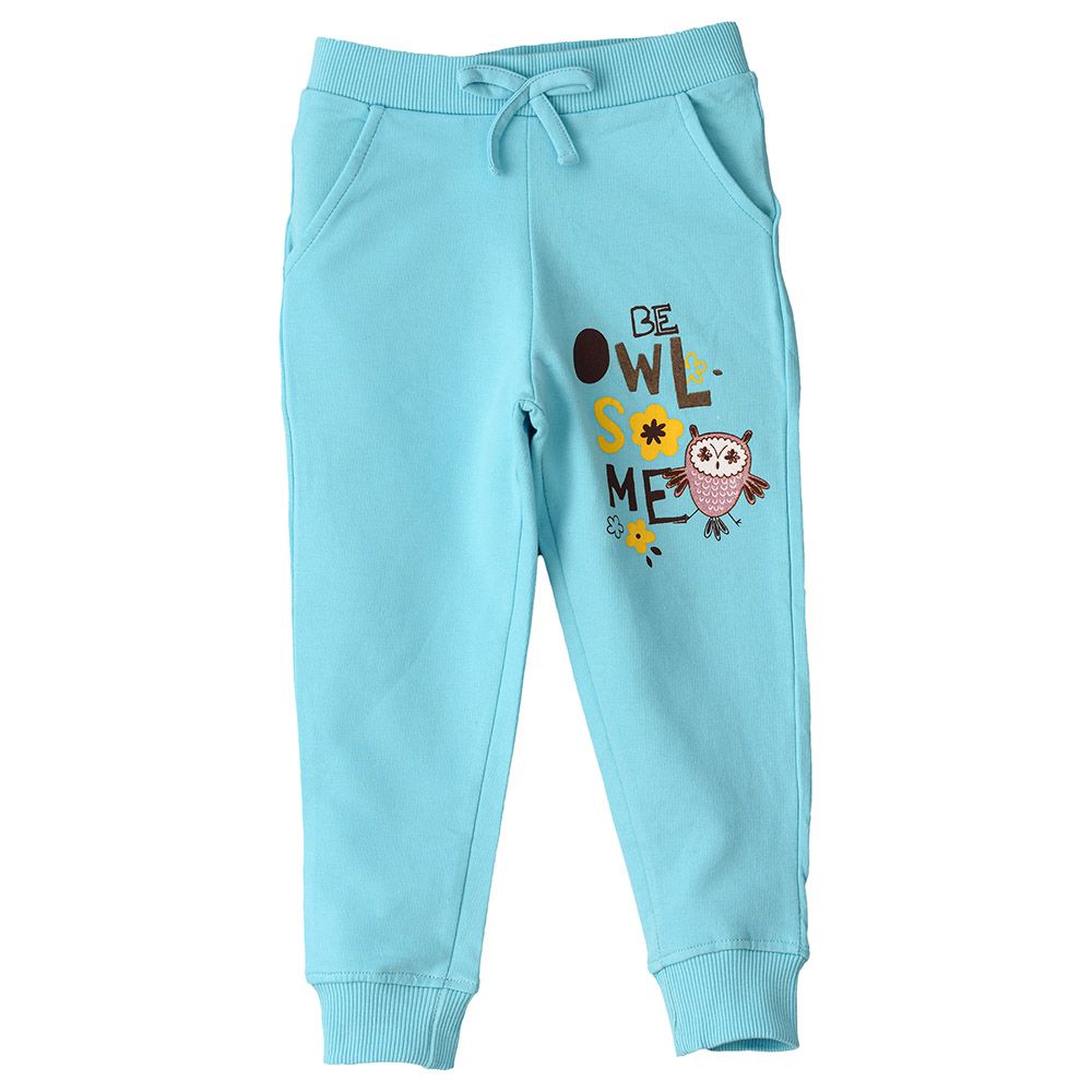 Jelliene - Be Owl Some Knit Jogger Pants - Blue