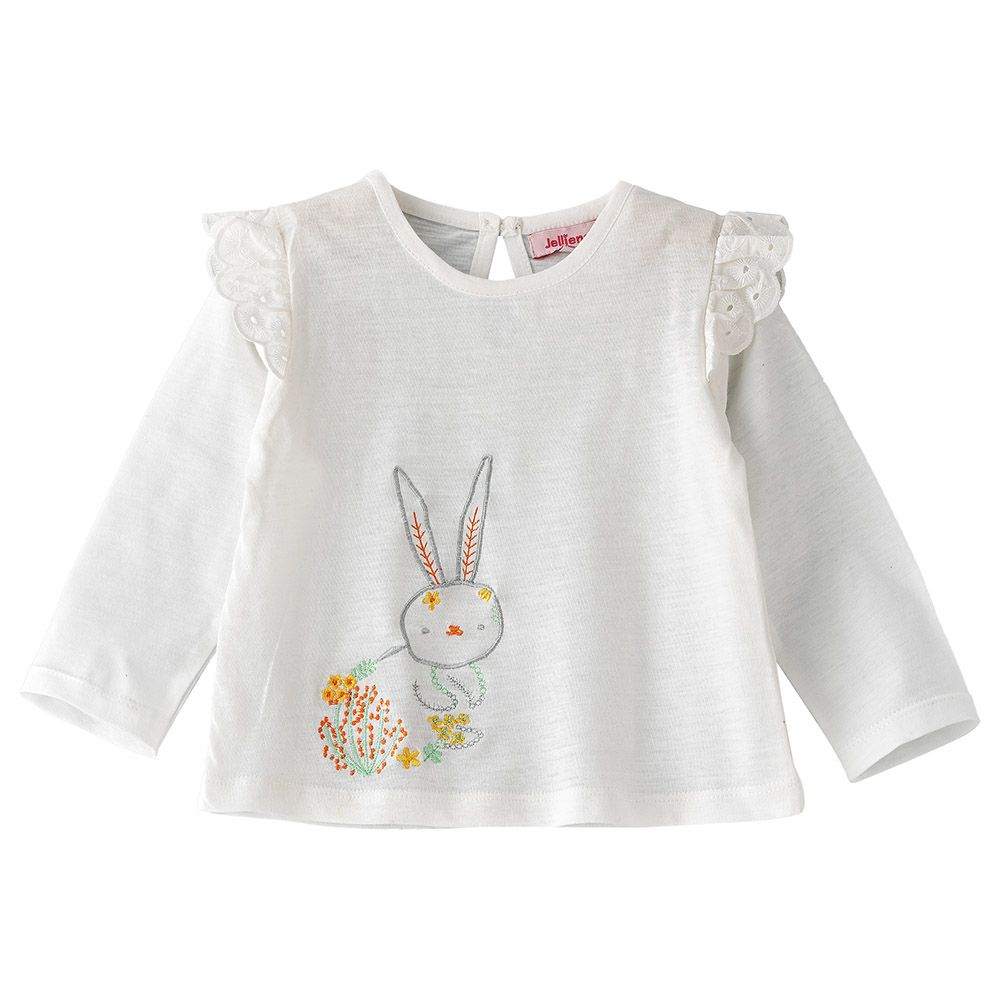 Jelliene - Rabbit Print Top - White