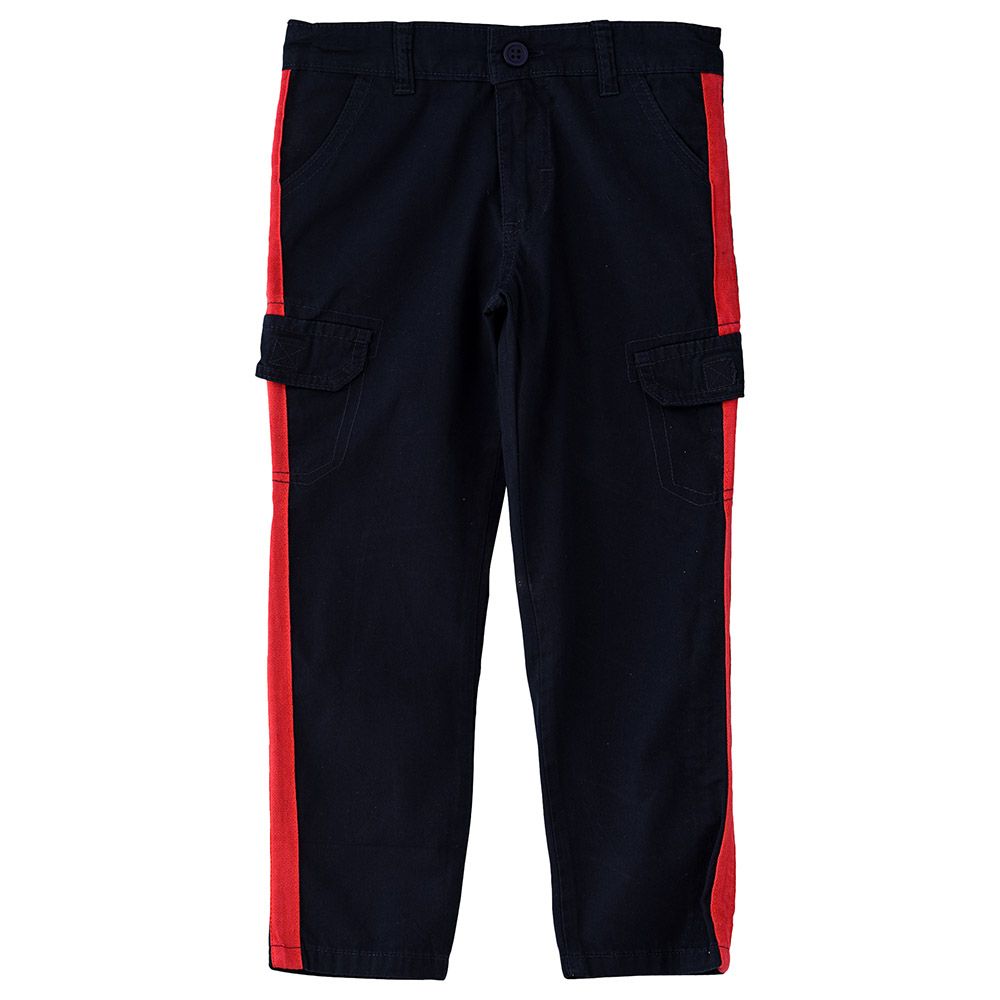 Jam - Woven Trousers With Tape At Side Seam - Blue