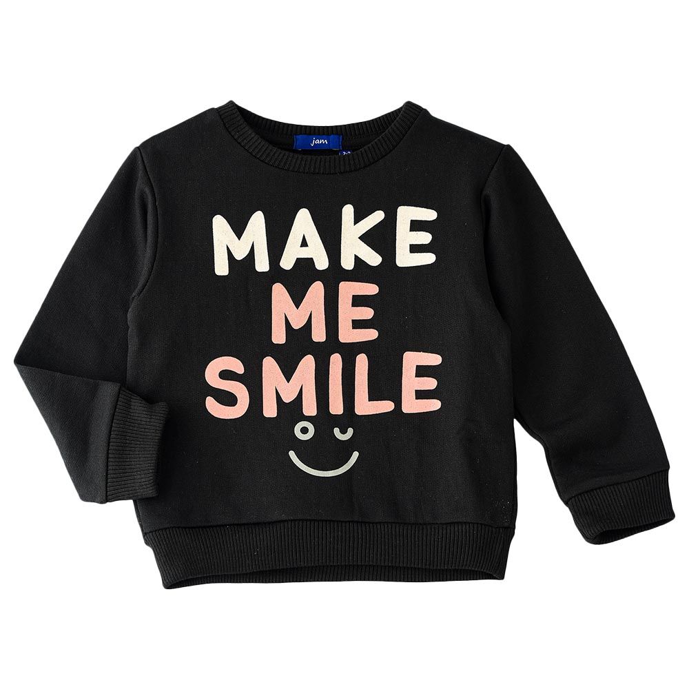 Jam - Make Me Smile Print Sweat Top - Black