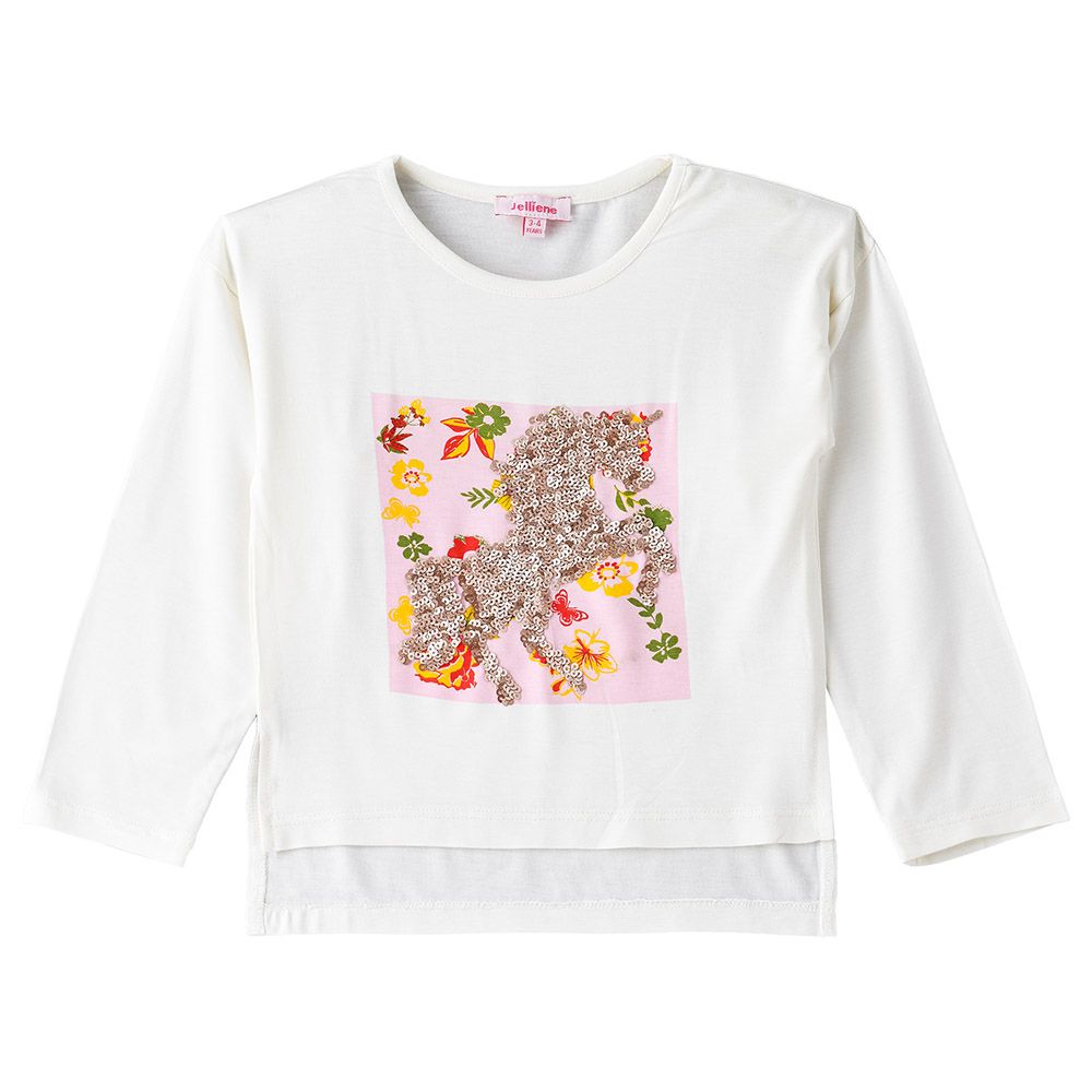 Jelliene - Knit T-Shirt W/Print - White