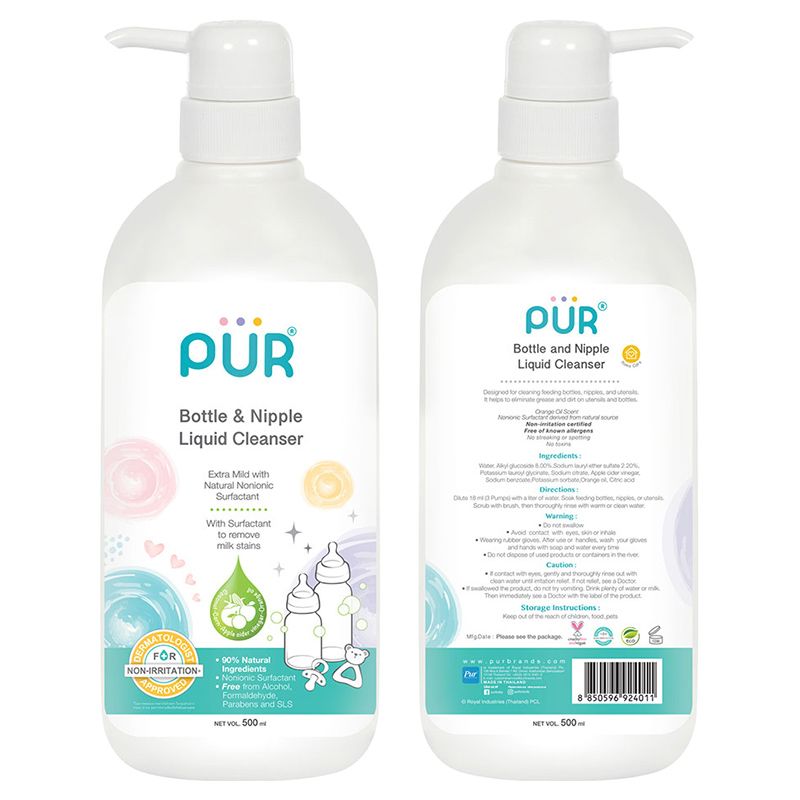 PUR - Natural Bottle & Nipple Liquid Cleanser 500ml