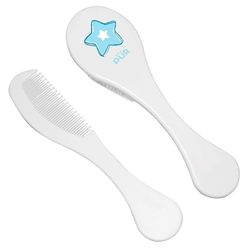 PUR - Baby Brush & Comb - White