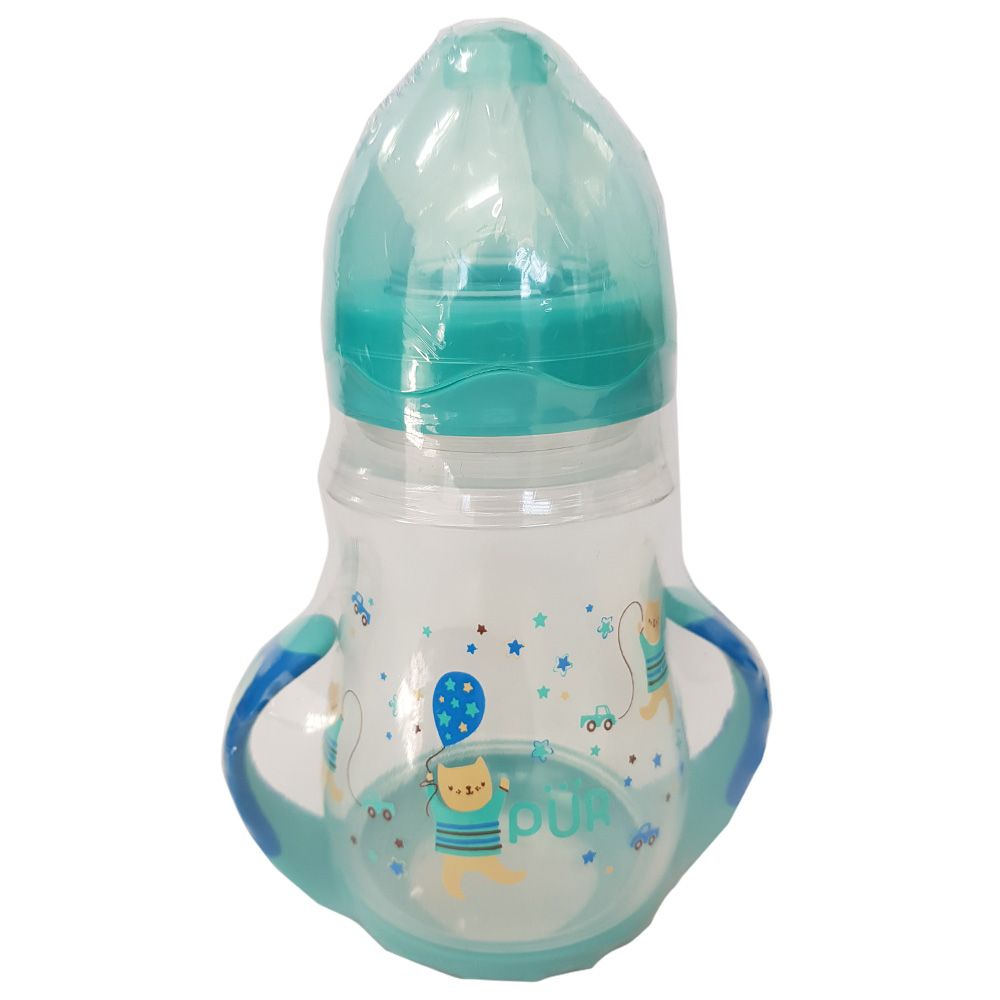 PUR - Wide Neck Bottle w/ Base Handle 250ml - Blue and Green