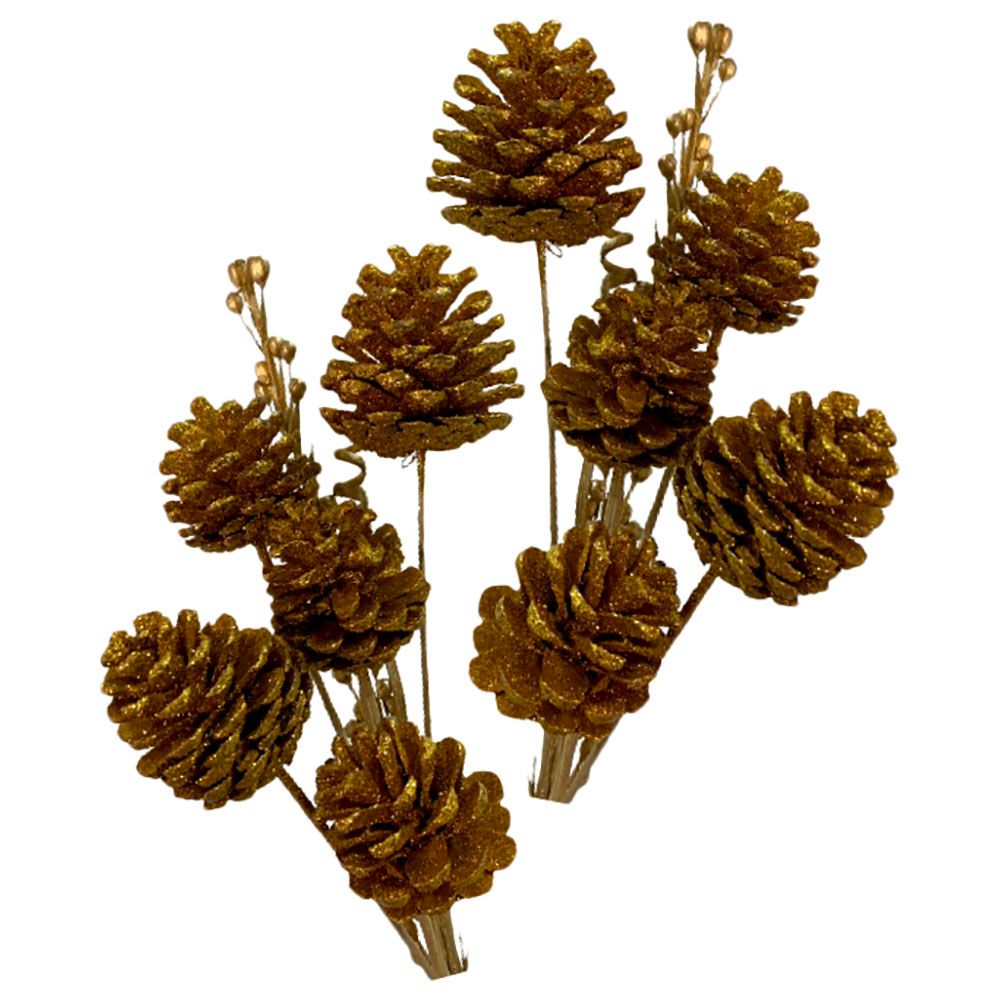 Eco Flowers - Dried Pine Cone Sticks Christmas Vase Flower Filler - Pack Of 6 - Copper