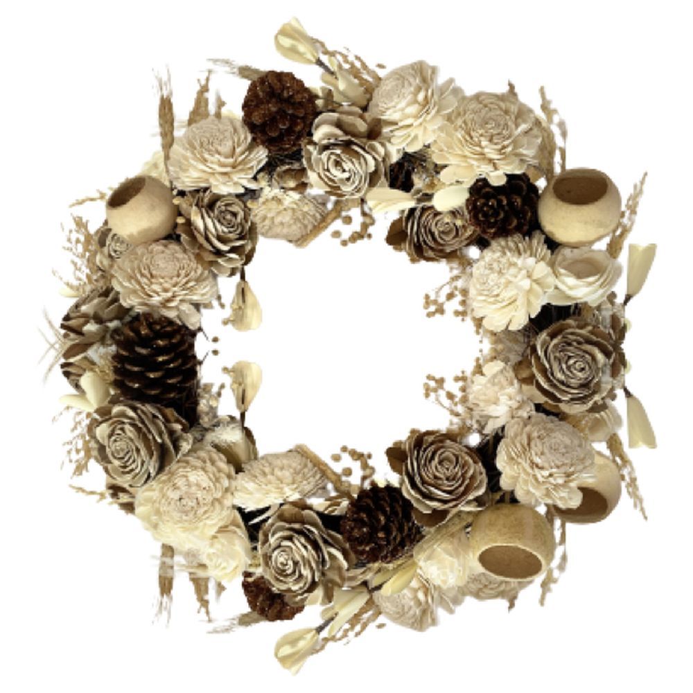 Eco Flowers - Dried Christmas Wreath - White