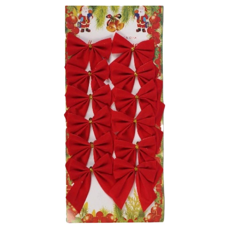 Merry Christmas - Red Bow - Pack of 12