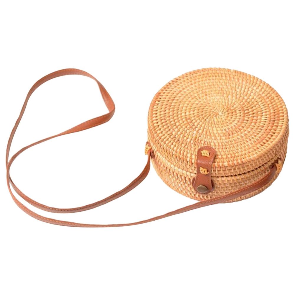 Cherrypick - Handmade Eco Bamboo Boho Basket  Bag - Cream