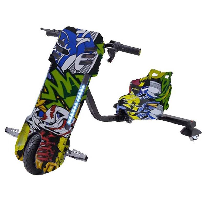 Megastar 3W Electric Trike 360 Degree 36V Yellow Grafitti