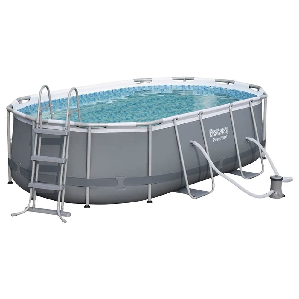 Bestway - AGP Power Steel Oval Frame Pool - Grey