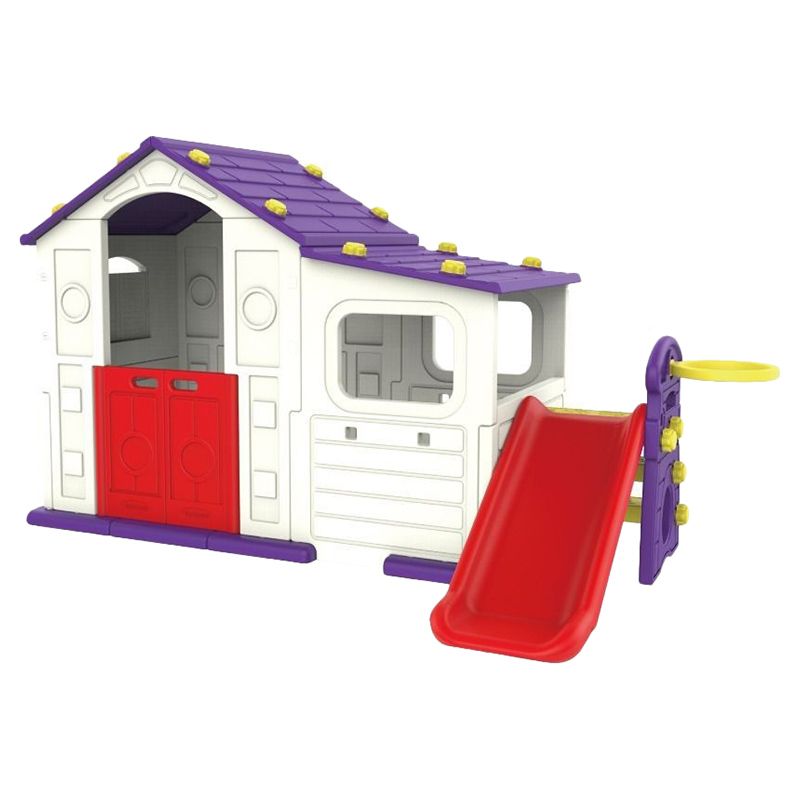 Megastar - Double Fun Indigo Playhouse w/ Play Shed & Hoops N Slide