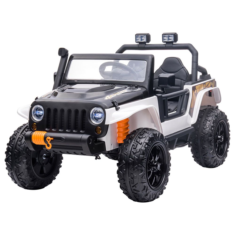 Megastar - Kids Powered Atom Ride On Jeep 12 V - White