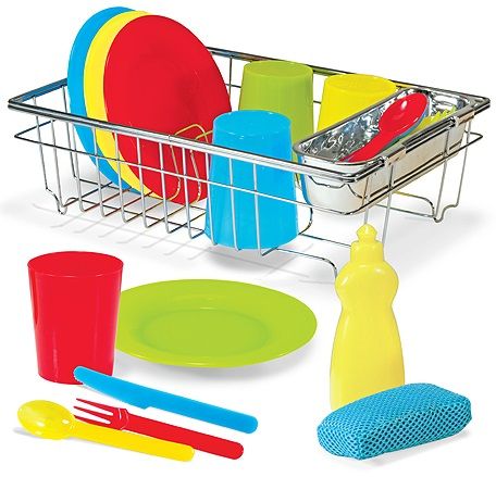 Melissa & Doug Let's Play House! Wash & Dry Dish Set