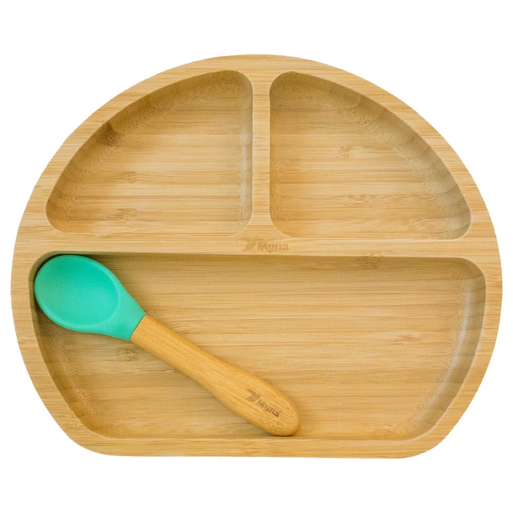 Myna Box - Round Bamboo Plate - Green