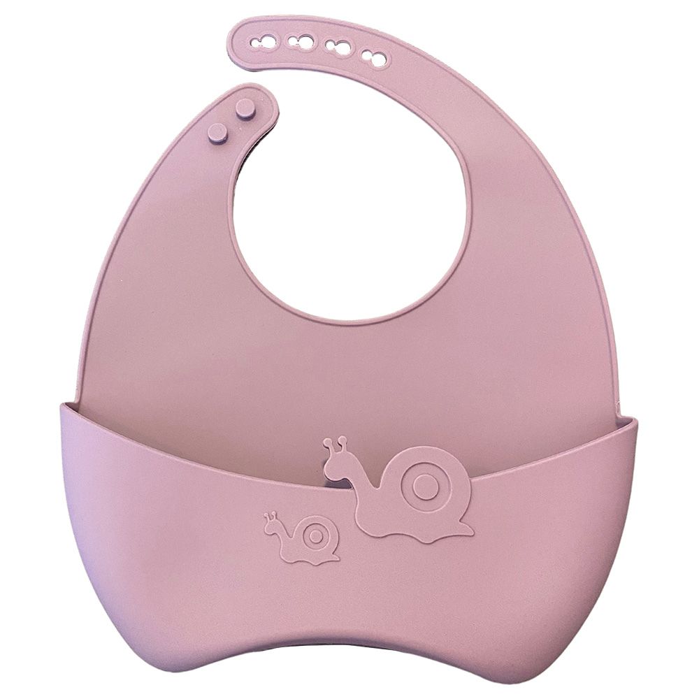 Myna Box - Snail Silicone Bib - Blush Pink