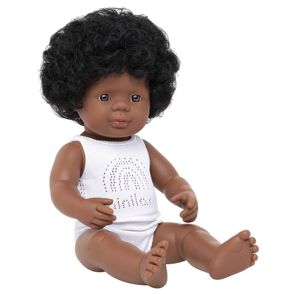 Miniland Baby - Afro-American Girl Doll - 38cm - Brown