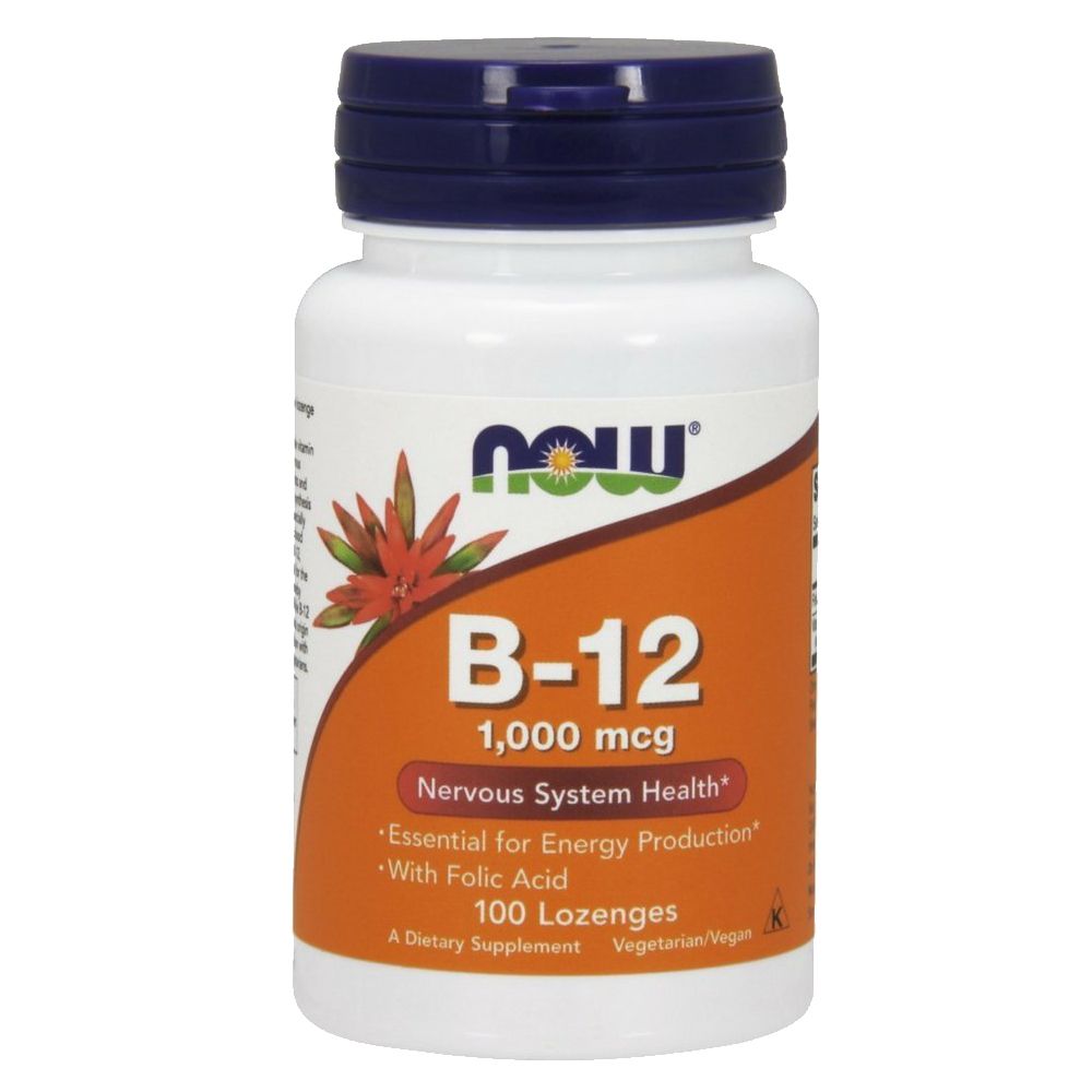 NOW - B-12 1000 mcg with Folic Acid 100 Chewable Lozenges