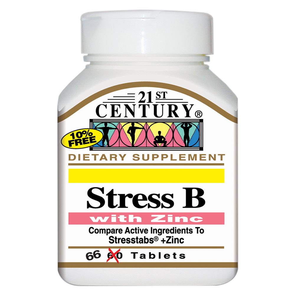 21st Century - Stress B + Zinc Tabs 66 Count