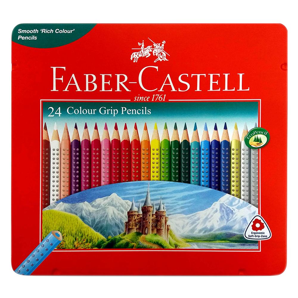 Faber-Castell - Grip Color Pencil Flat Tin 24 Color