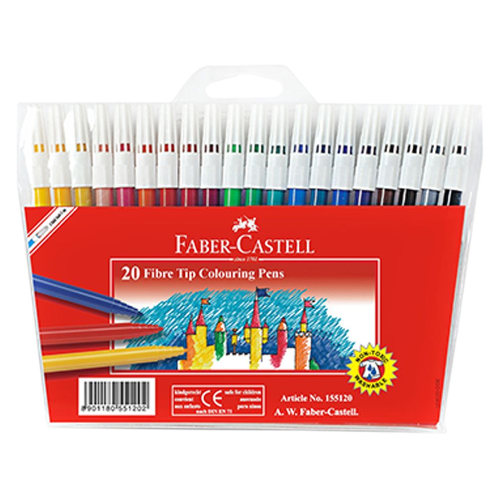 Faber-Castell - Fibre Tip Colour Pens 20pcs