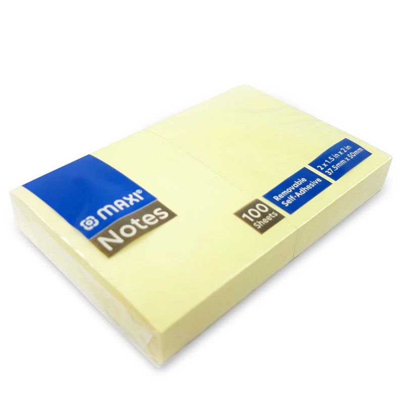 Maxi - Sticky Notes 37.5x50mm 100 Sheets - Pastel Yellow