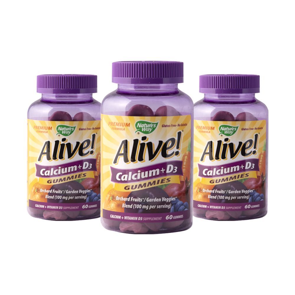 Nature's Way Alive Calcium + D3 60 Gummies Pack of 3