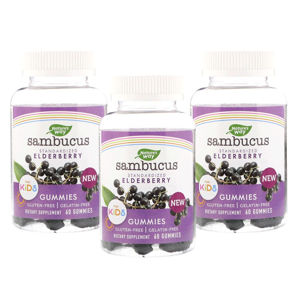 Nature's Way Sambucus Elderberry Immune Boost 60 Gummies 3pc