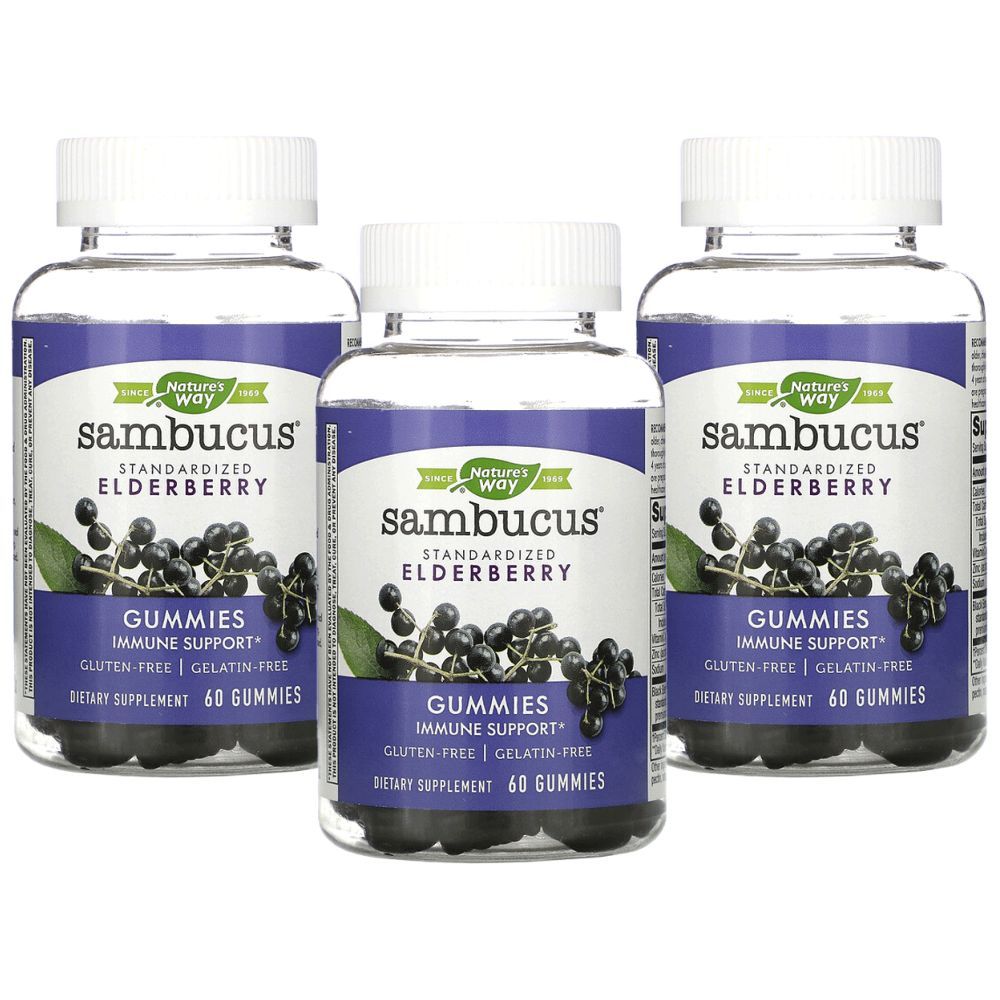 Nature's Way Sambucus Elderberry Immune Boost 60 Gummies 3pc