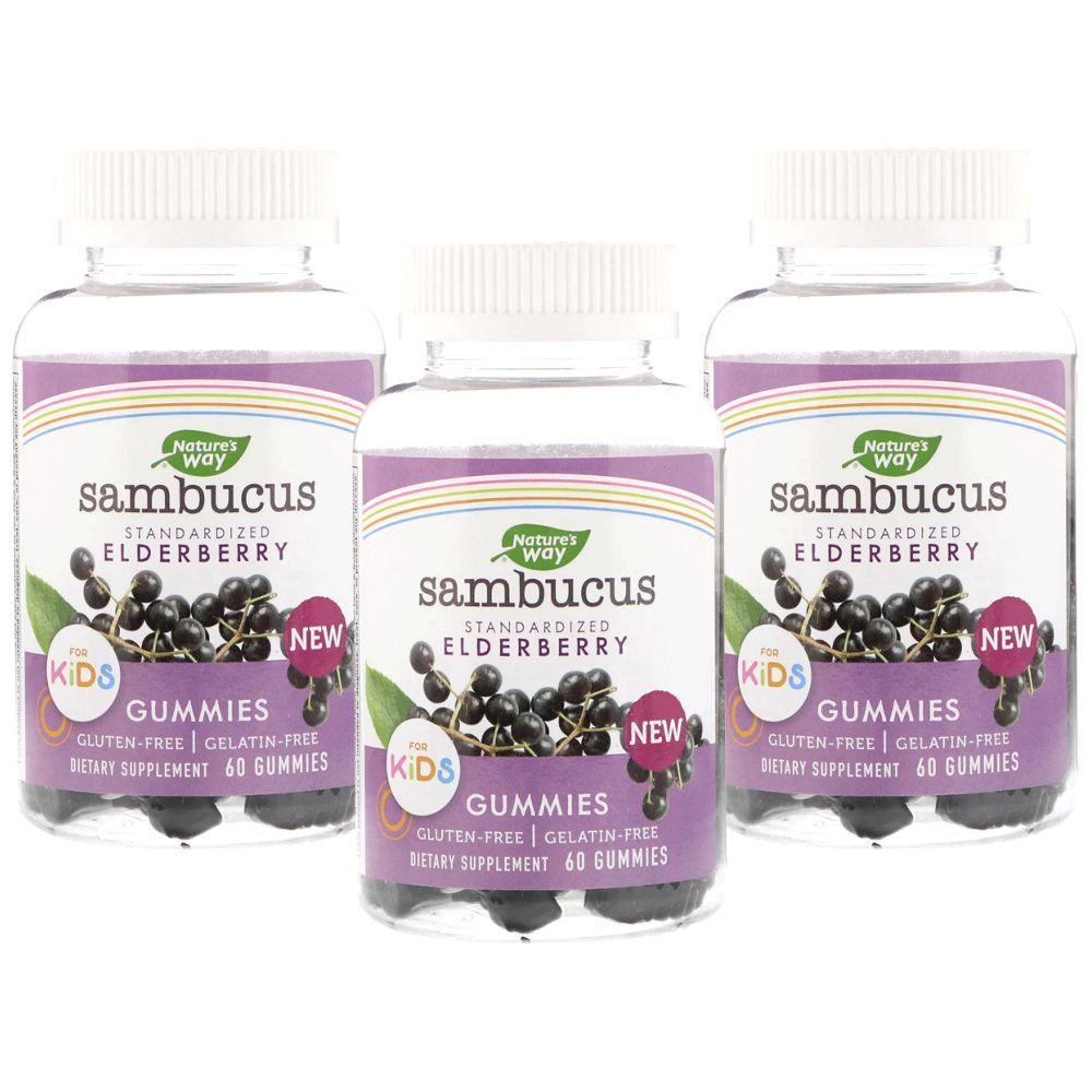 Nature's Way Sambucus Elderberry Immune Boost 60 Gummies 3pc