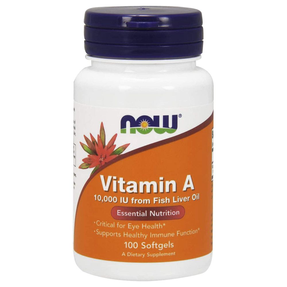 Now Foods - Vitamin A 10,000 IU Fish Liver Oil 100 Softgels