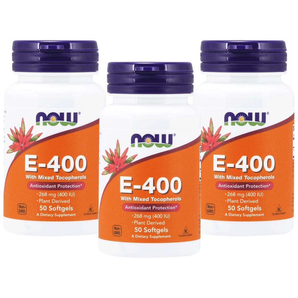 Now Foods Vitamin E-400 50 Softgels Pack of 3