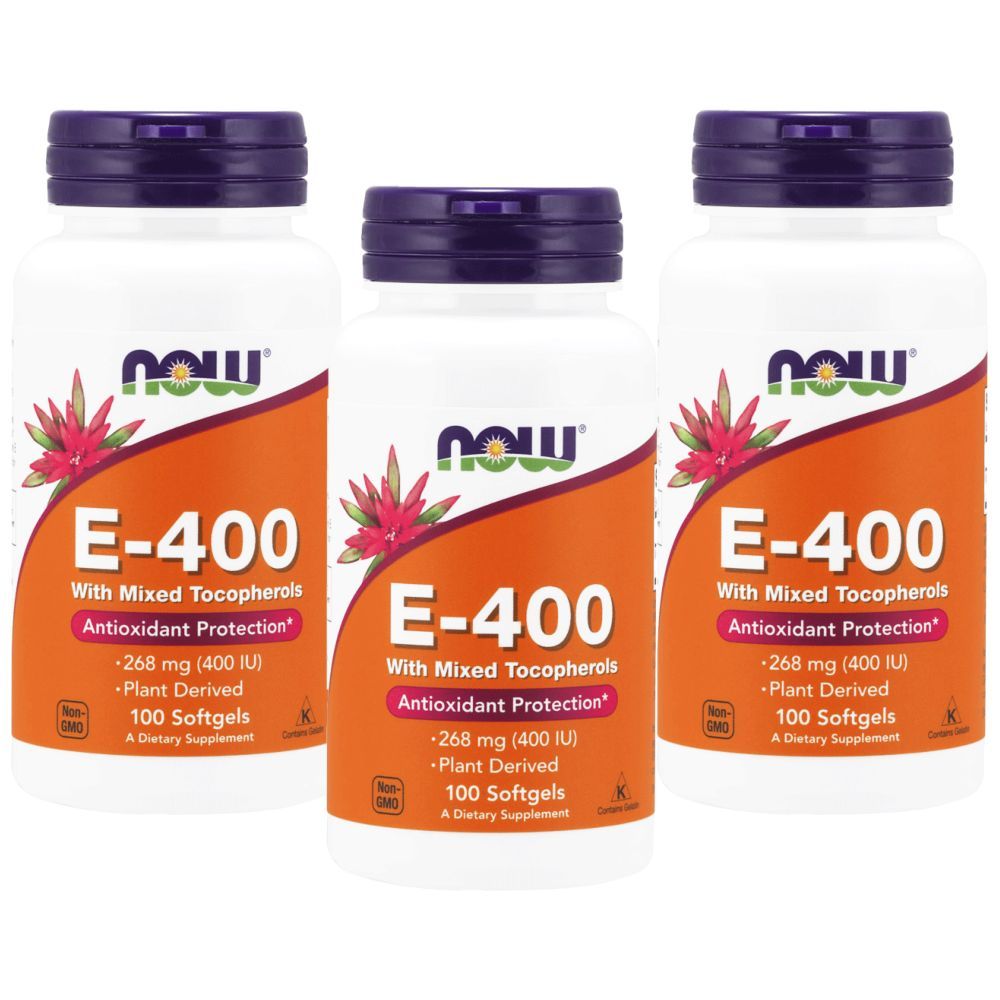 Now Foods Vitamin E-400 Iu 100 Softgels Pack of 3