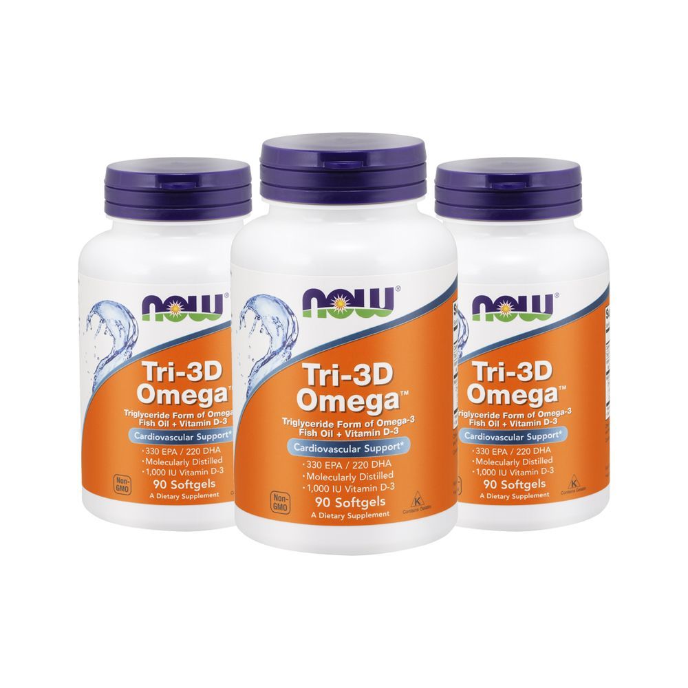 Now Foods - Tri-3D Omega 90 Softgels Pack of 3