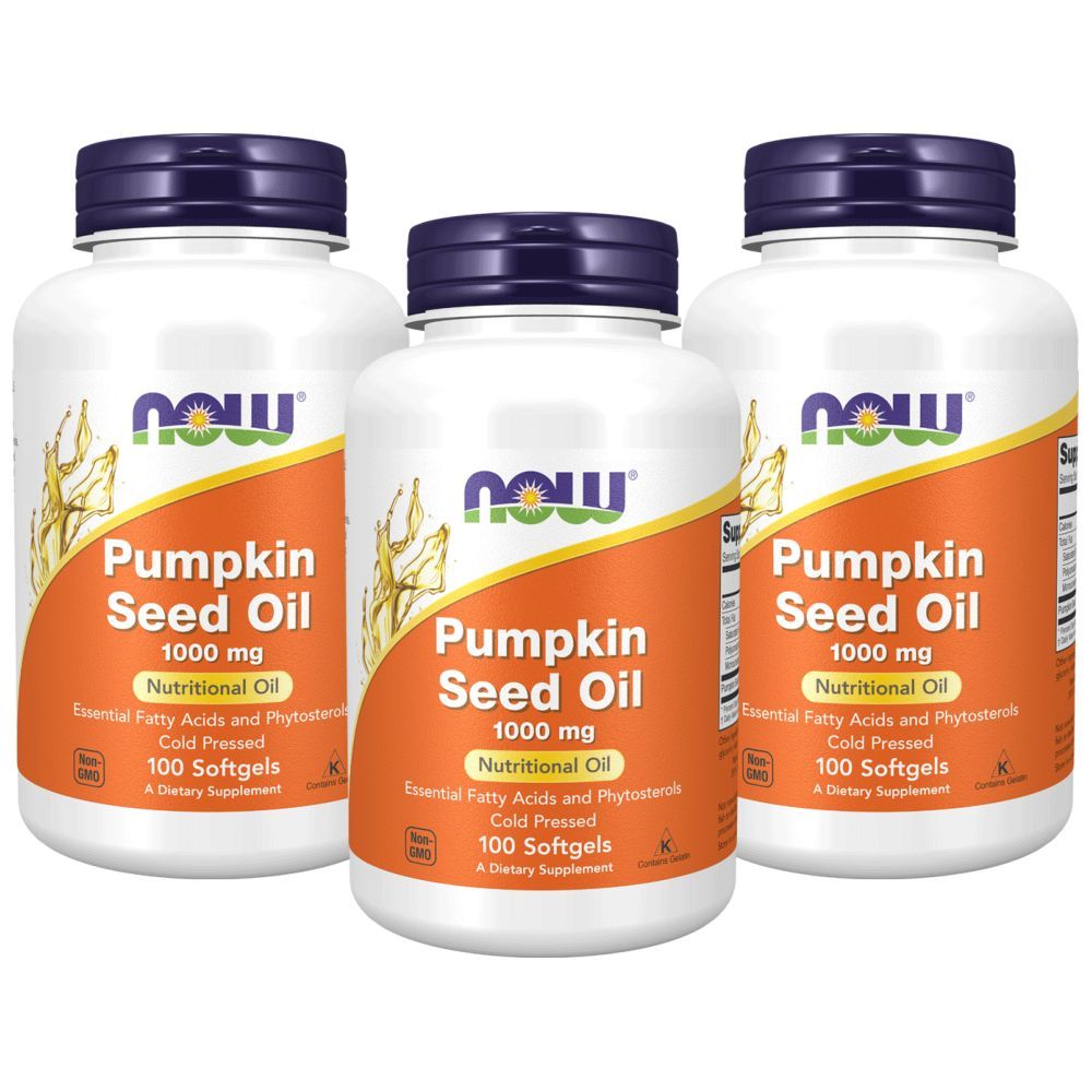 Now Foods Pumpkin Seed Oil 100mg 100 Softgels Pack of 3