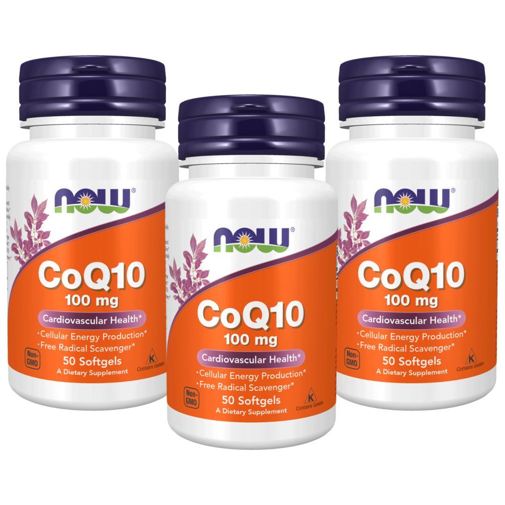 Now Foods CoQ10 100 mg 50 Softgels Pack of 3