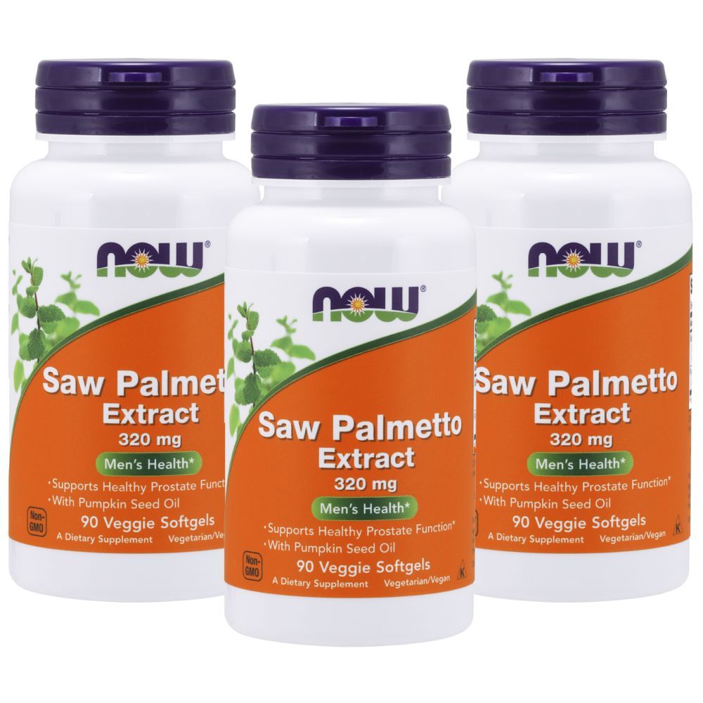 Now Foods Saw Palmetto Extract 320mg 90 Veggie Softgels 3pcs