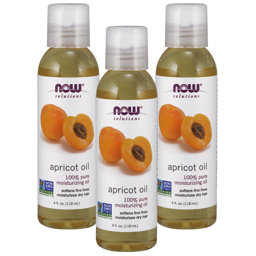 Now Solutions Apricot Kernel Oil 100% Pure 4 Fl. Oz. 3pcs