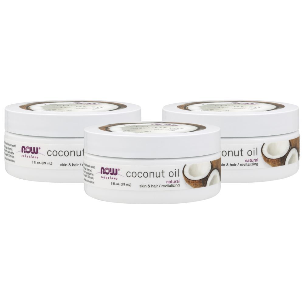 Now Solution Coconut Oil 3oz  Pack of 3