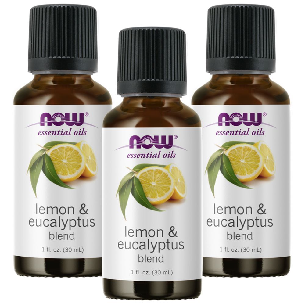 Now Essential Oils Lemon & Eucalyptus Oil Blend 100% Pure 1 Fl. Oz. 3pcs