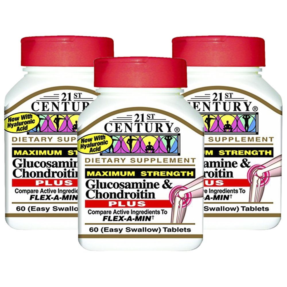 21st Century Glucosamine Chondroitin Plus 60 Tablets 3pcs