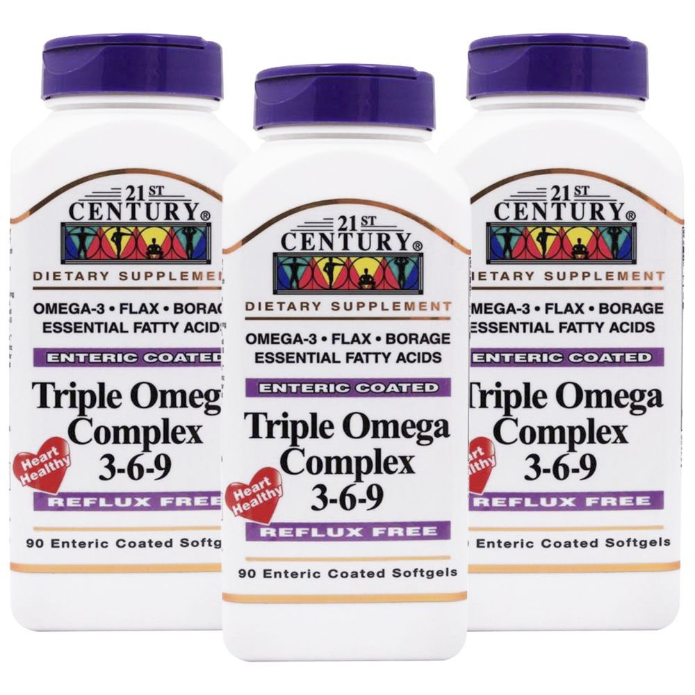 21st Century Triple Omega Complex 3-6-9 90 Coated Softgels 3pcs